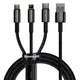 Baseus Tungsten Gold 3-in-1 USB-kabel USB 2.0 1,5 m USB A USB C/Micro USB A/Lightning 0,48 Gbit/sek. Sort