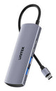 UNITEK uHUB Q4 USB 3.2 Gen 1 (3.1 Gen 1) Type-C 10000 Mbit/s Grå