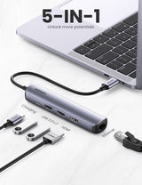 Ugreen 10919 dockingstation Ledningsført USB 3.2 Gen 1 (3.1 Gen 1) Type-C Grå