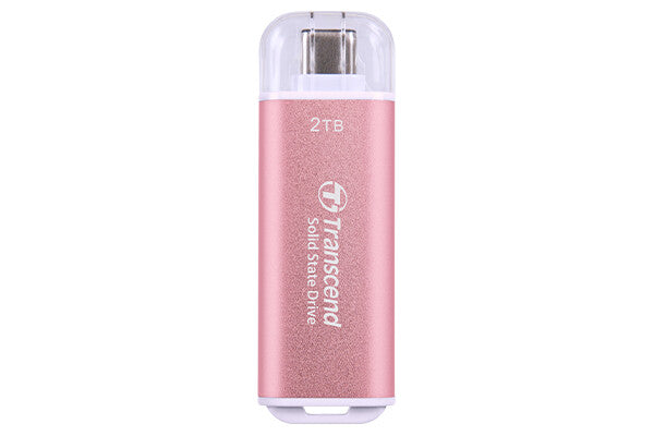 Transcend TS2TESD300P ekstern solid state driver 2 TB USB Type-C Lyserød
