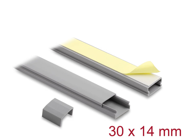 DeLOCK 22090 kabelorganisator Universel Kabelkanal Grå 2 stk