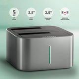 Axagon ADSA-DC drev dockingstation USB 3.2 Gen 1 (3.1 Gen 1) Type-A Grå