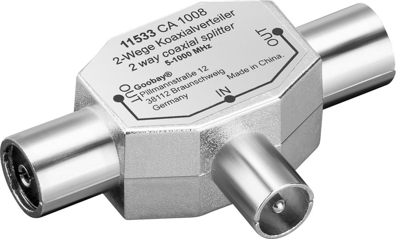 Goobay 11533 kabelsplitter eller -samler Kabelfordeler Sølv