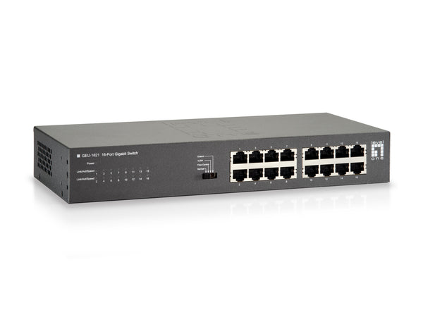 LevelOne GEU-1621 netværksswitch Gigabit Ethernet (10/100/1000) Grå