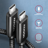 Axagon BUCM4X-CM10AB USB-kabel USB4 Gen 3x2 1 m USB C 40 Gbit/sek. 240 W Sort