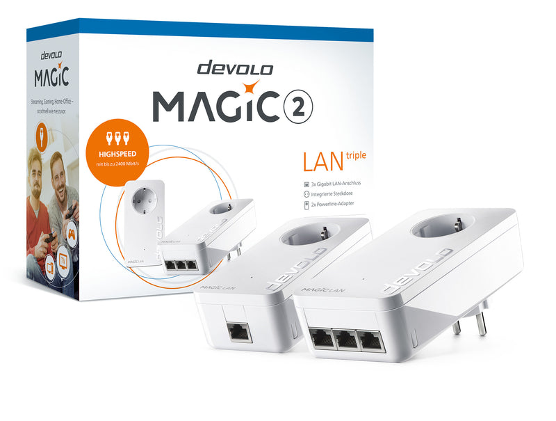 Devolo Magic 2 LAN triple Starter Kit 2400 Mbit/s Ethernet LAN Hvid 2 stk
