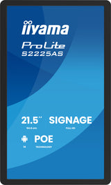 iiyama ProLite S2225AS-B1P Digital fladpaneldisplay 54,6 cm (21.5") LCD Wi-Fi 500 cd/m² Fuld HD Sort Indbygget processer Android 24/7