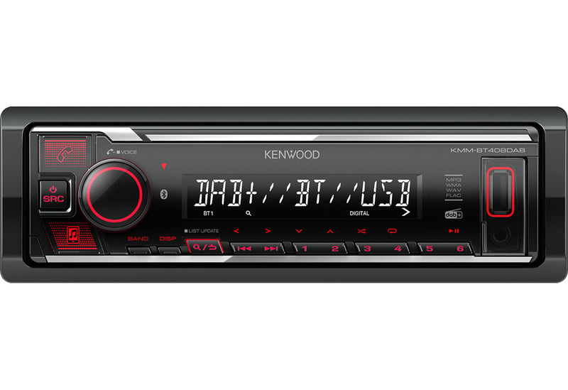 Kenwood Electronics KMM-BT408DAB bil media receiver Sort 88 W Bluetooth
