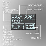 Qoltec 52281 UPS-enhed Dobbeltkonvertering (online) 2 kVA 2000 W 3 AC stikkontakt(er)