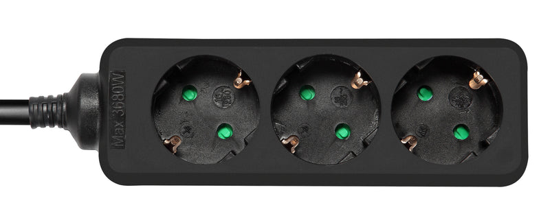 Deltaco Earthed power strip 3x CEE 7/3 1x CEE 7/7 5m