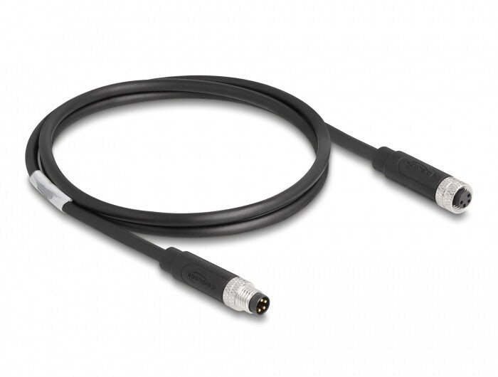 DeLOCK 80142 sensor- & aktuatorkabel 1 m M8 Sort
