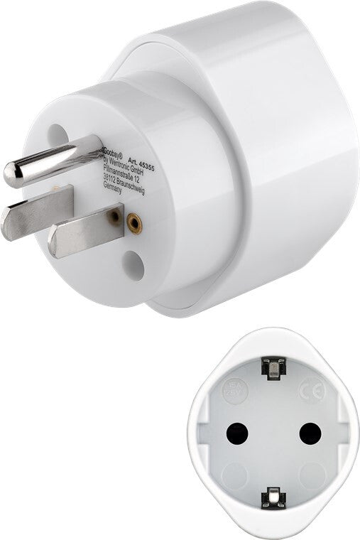 Goobay 45355 strømstik adapter Type B Type F Hvid