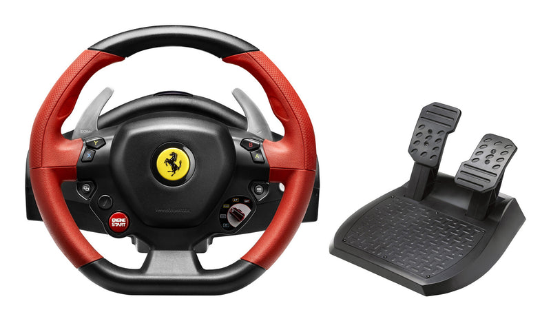 Thrustmaster Ferrari 458 Spider Sort, Rød USB Rat + Pedaler Xbox One
