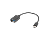 Lanberg AD-OTG-UC-01 USB-kabel USB 2.0 0,15 m USB A USB C 0,48 Gbit/sek. Sort