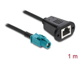 DeLOCK 90700 koaxial kabel 1 m HSD Z RJ-45 Sort, Blå