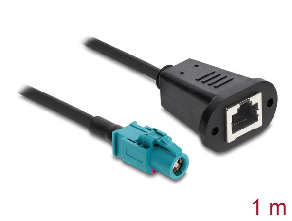 DeLOCK 90700 koaxial kabel 1 m HSD Z RJ-45 Sort, Blå