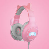 Blade Gaming Tanooki Headset Ledningsført Spil Grå, Lyserød