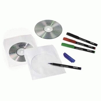 Hama CD Paper Sleeves, white, 100 pcs/Pack 1 diske Hvid