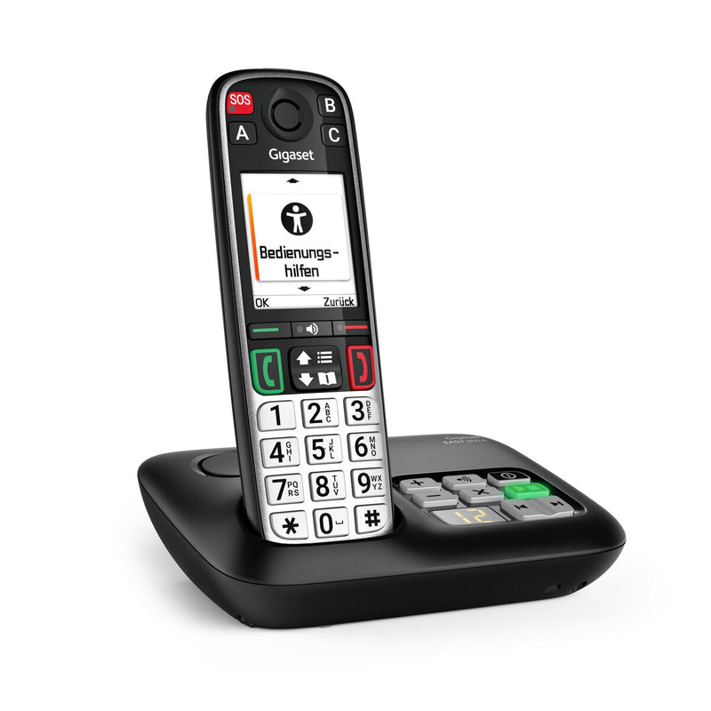 Gigaset EASY 500A Analog/DECT-telefon Nummervisning Sort, Sølv