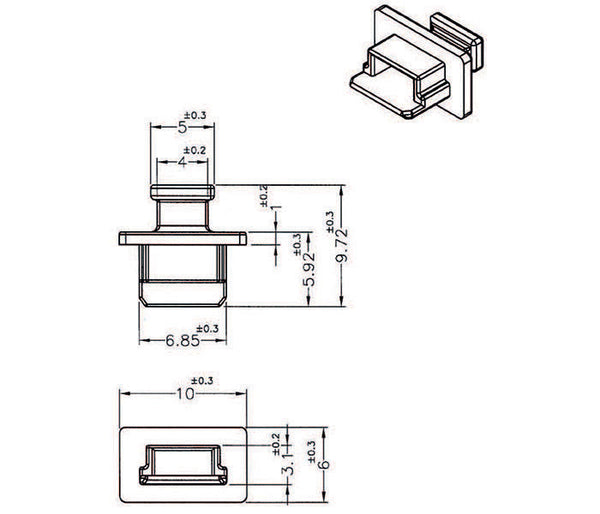 DeLOCK 64011 dækning af sokkel USB Mini-B Sort 10 stk