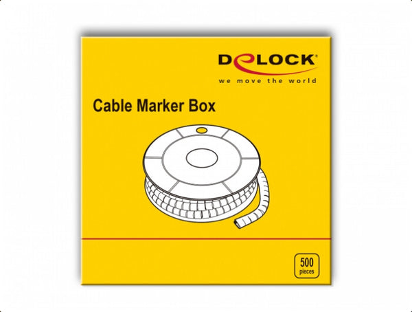 DeLOCK 18354 kabelmarkering Gul Plast 500 stk