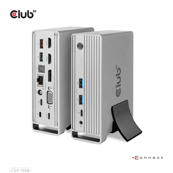 CLUB3D CSV-1568 dockingstation Docking USB 3.2 Gen 2 (3.1 Gen 2) Type-C Metallic