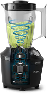 Philips 3000 series HR2191/01 blender 2 L Bordplade blender 600 W Sort, Transparent