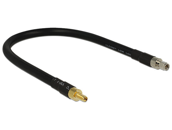 DeLOCK 0.4m SMA/SMA koaxial kabel CFD400, LLC400 0,4 m Sort