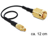 DeLOCK 88471 koaxial kabel 0,12 m MMCX SMA Guld, Sort