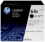HP Originale 64X LaserJet-tonerpatroner med høj kapacitet, sort, 2-pak