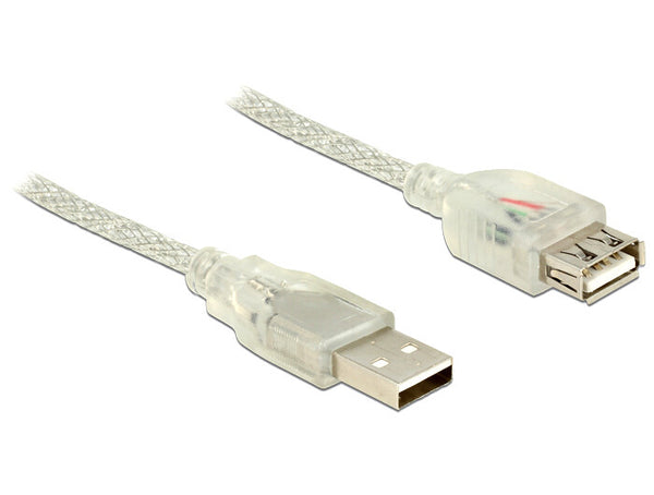 DeLOCK 83881 USB-kabel USB 2.0 1 m USB A 0,48 Gbit/sek. Transparent