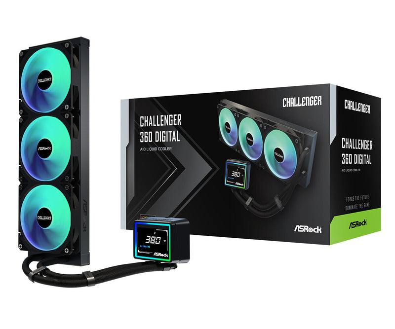 Asrock Challenger 360 Digital Processor Væskekølingssæt 12 cm Sort