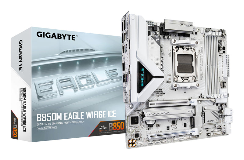GIGABYTE B850M EAGLE WIFI6E ICE AMD B850 Sokkel AM5 micro ATX