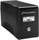 PowerWalker VI 850 LCD UPS-enhed Interaktivt indgangsstik 0,85 kVA 480 W