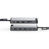 ALOGIC DUCDDV3V2 dockingstation Ledningsført USB 3.2 Gen 1 (3.1 Gen 1) Type-A + Type-C Grå