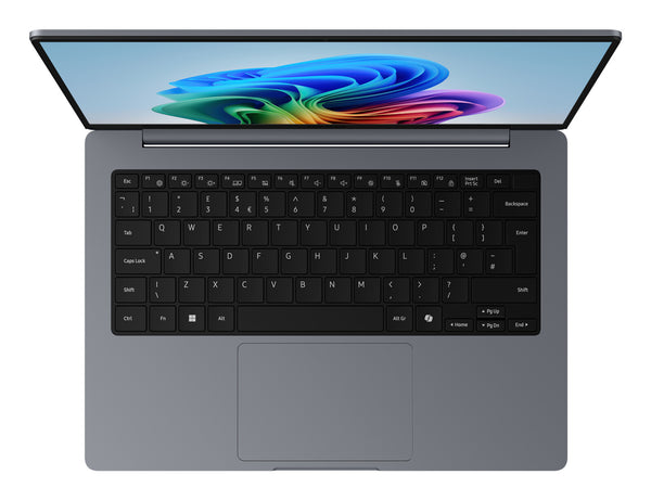 Samsung Galaxy Book6 Copilot+ PC Intel Core Ultra 7 355 Laptop 35,6 cm (14") WUXGA 32 GB LPDDR5x-SDRAM 512 GB SSD Wi-Fi 6E (802.11ax) Windows 11 Pro Grå QWERTZ Tysk