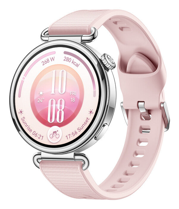 Huawei WATCH GT 7 41mm 3,35 cm (1.32") AMOLED Digital 466 x 466 pixel Berøringsskærm Lyserød, Sølv Wi-Fi GPS (satellit)