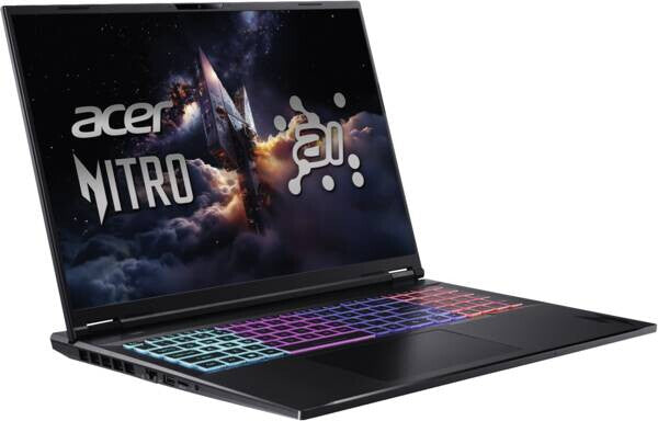 Acer Nitro 18 AI AMD 18 AI (AN18-61-R8X3) Copilot+ PC AMD Ryzen AI 7 350 Laptop 45,7 cm (18") WQXGA 16 GB DDR5-SDRAM 1 TB SSD NVIDIA GeForce RTX 5060 Laptop GPU Wi-Fi 6E (802.11ax) Windows 11 Home Sort US International