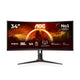 AOC G2 CU34G2XP computerskærm 86,4 cm (34") 3440 x 1440 pixel UltraWide Quad HD LED Sort, Rød