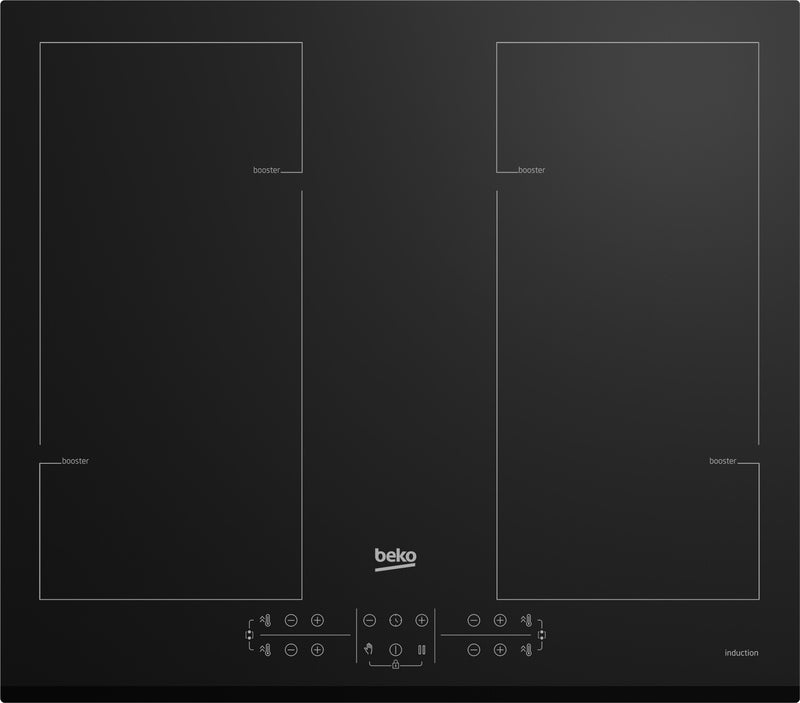 Beko HII64206F2MT Sort Indbygget 60 cm Zone induktionskogeplade 4 zone(s)