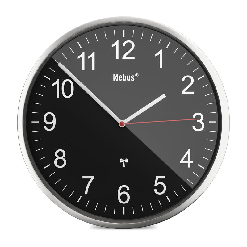 Mebus 19578 Væg- og bordur Mekanisk ur Rund Sort, Metallic