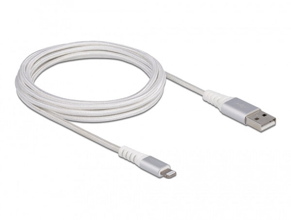 DeLOCK 83003 kabel til mobiltelefon Sølv, Hvid 3 m USB A Lightning