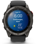 Garmin fēnix 8 Pro 3,56 cm (1.4") AMOLED 51 mm Digital 454 x 454 pixel Berøringsskærm Sort, Grå, Titanium Wi-Fi GPS (satellit)