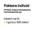 HP 912XL Original Ink-blækpatron med høj kapacitet, gul