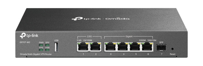 TP-Link Omada ER707-M2 kabelforbundet router 2.5 Gigabit Ethernet, Hurtigt ethernet, Gigabit Ethernet Sort