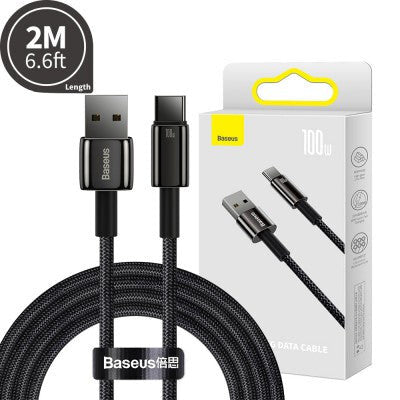 Baseus CAWJ000101 USB-kabel USB 2.0 2 m USB C 0,48 Gbit/sek. 100 W Sort