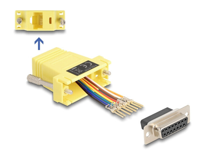 DeLOCK 67113 kabel kønsskifter D-Sub 15 RJ45 Gul
