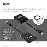 CLUB3D CSV-7200H video-splitter DisplayPort 2x HDMI