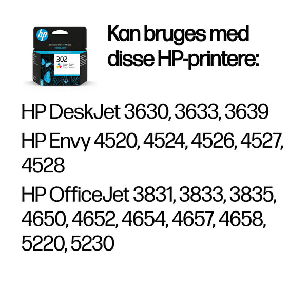 HP Original 302-blækpatron, trefarvet