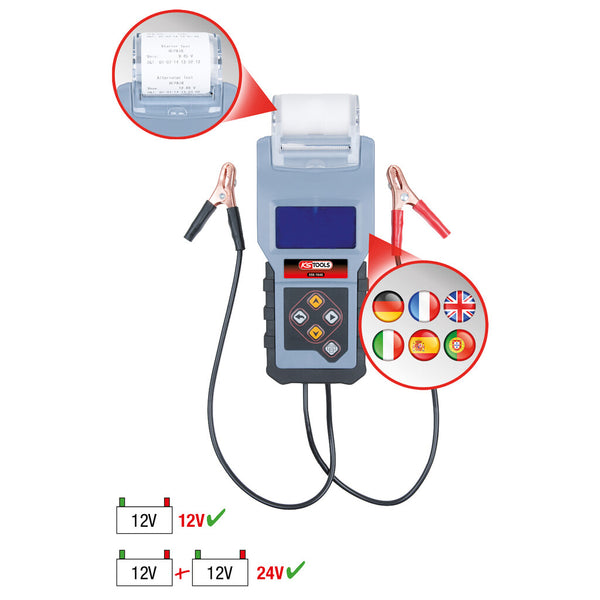 KS Tools 550.1646 batteritester Sort, Blå